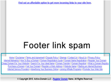 Spamming through footer links